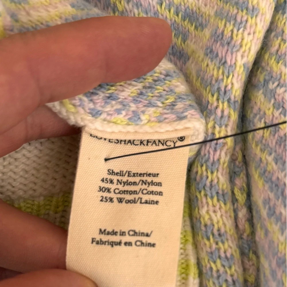 LoveShackFancy $475 Keoni Button Down Cardigan Sweater, Mint Jelly Small plaid - Picture 9 of 9